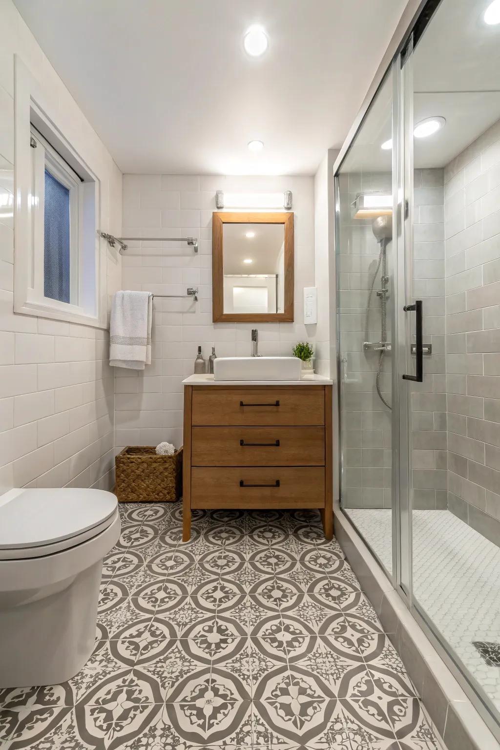 Peel-and-stick tiles: a quick fix for any floor.