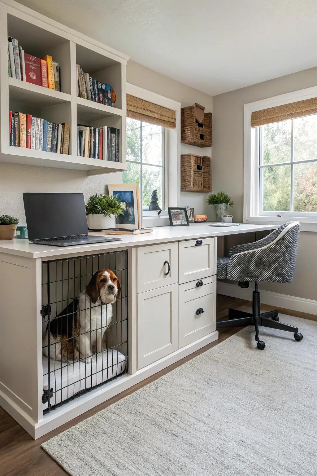 Integrate a kennel smoothly into your furniture.