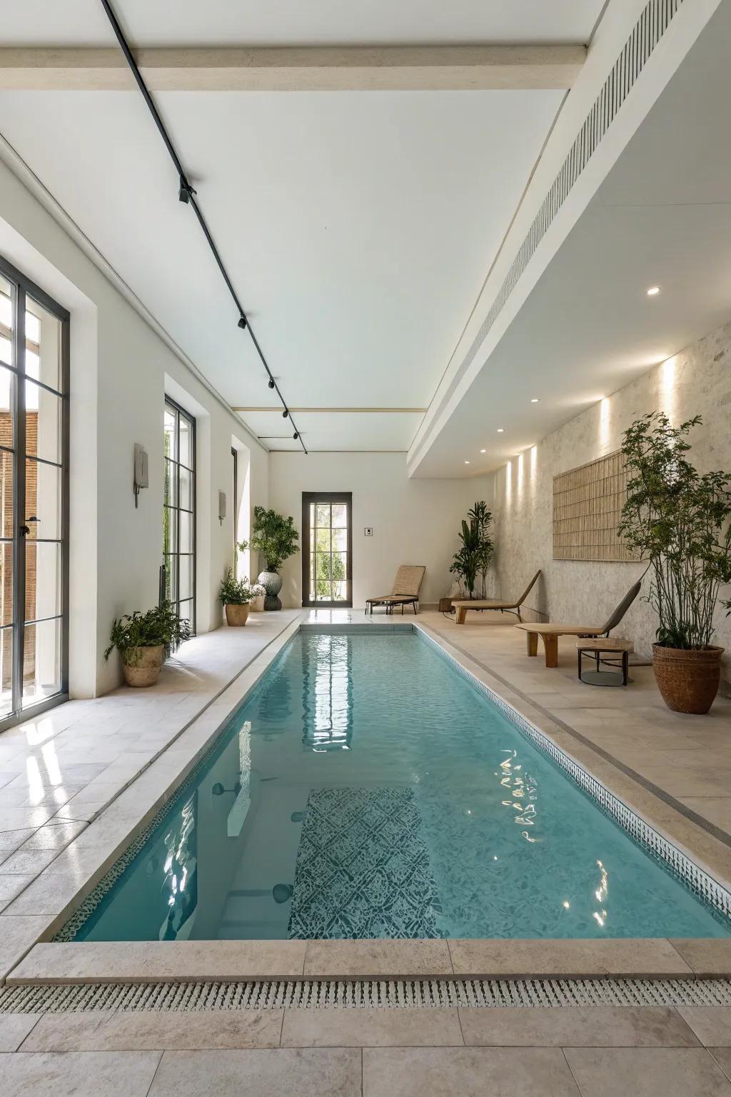 Simplicity reigns supreme with a streamlined pool design.