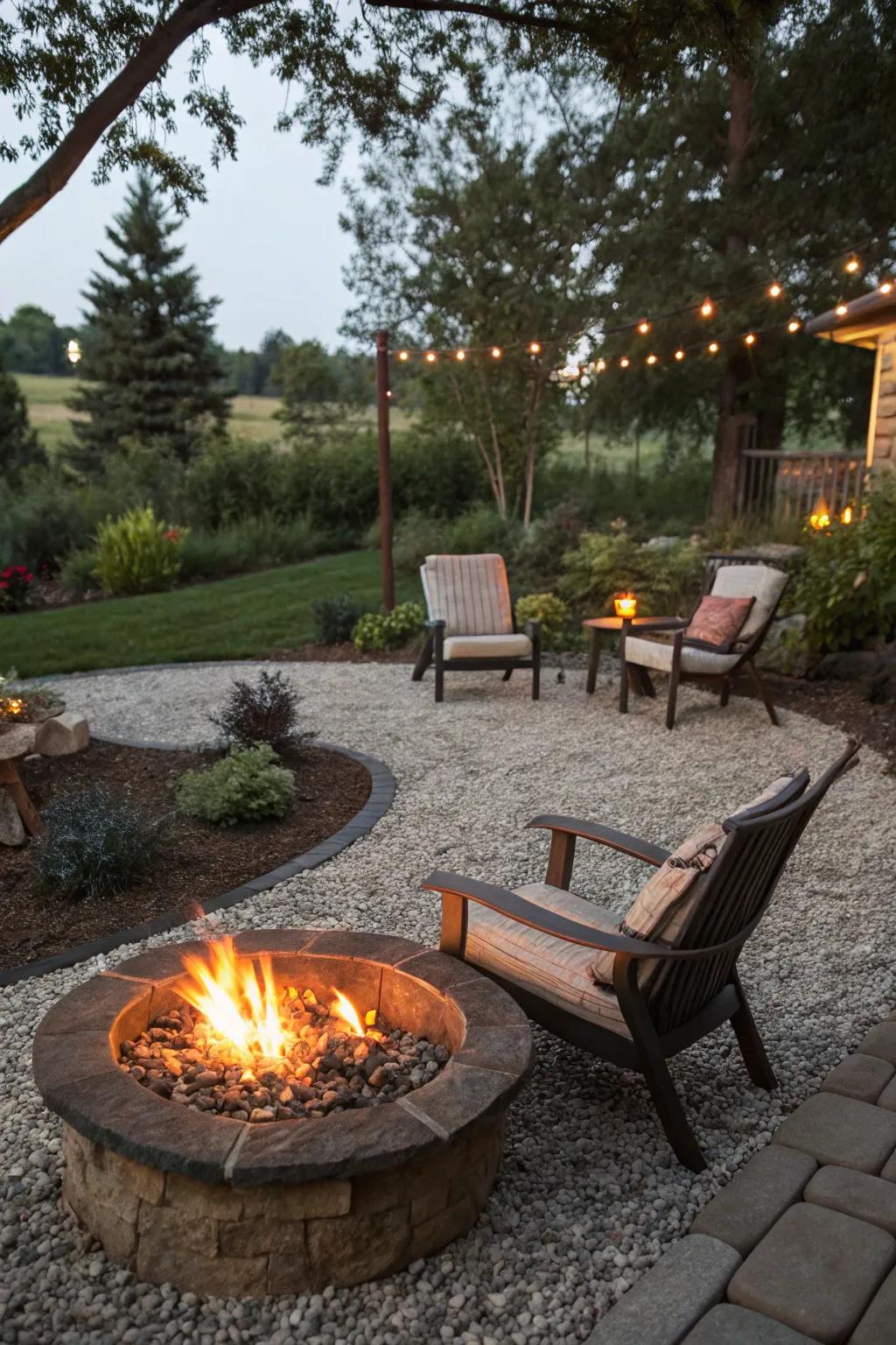 Simple, stylish gravel flooring.