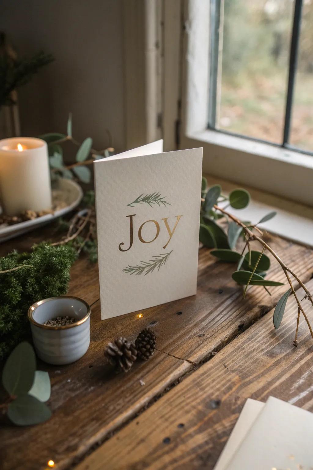 Enjoy the beauty of simplicity with this simple holiday card design.