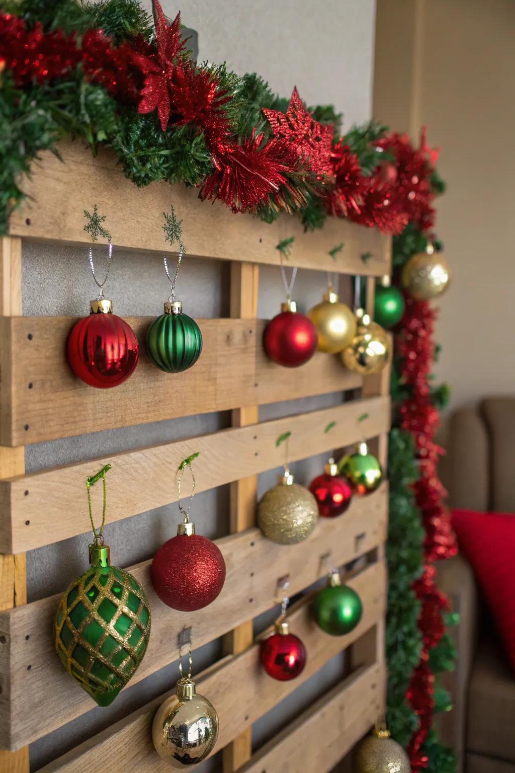 Show off your baubles with a pallet display.