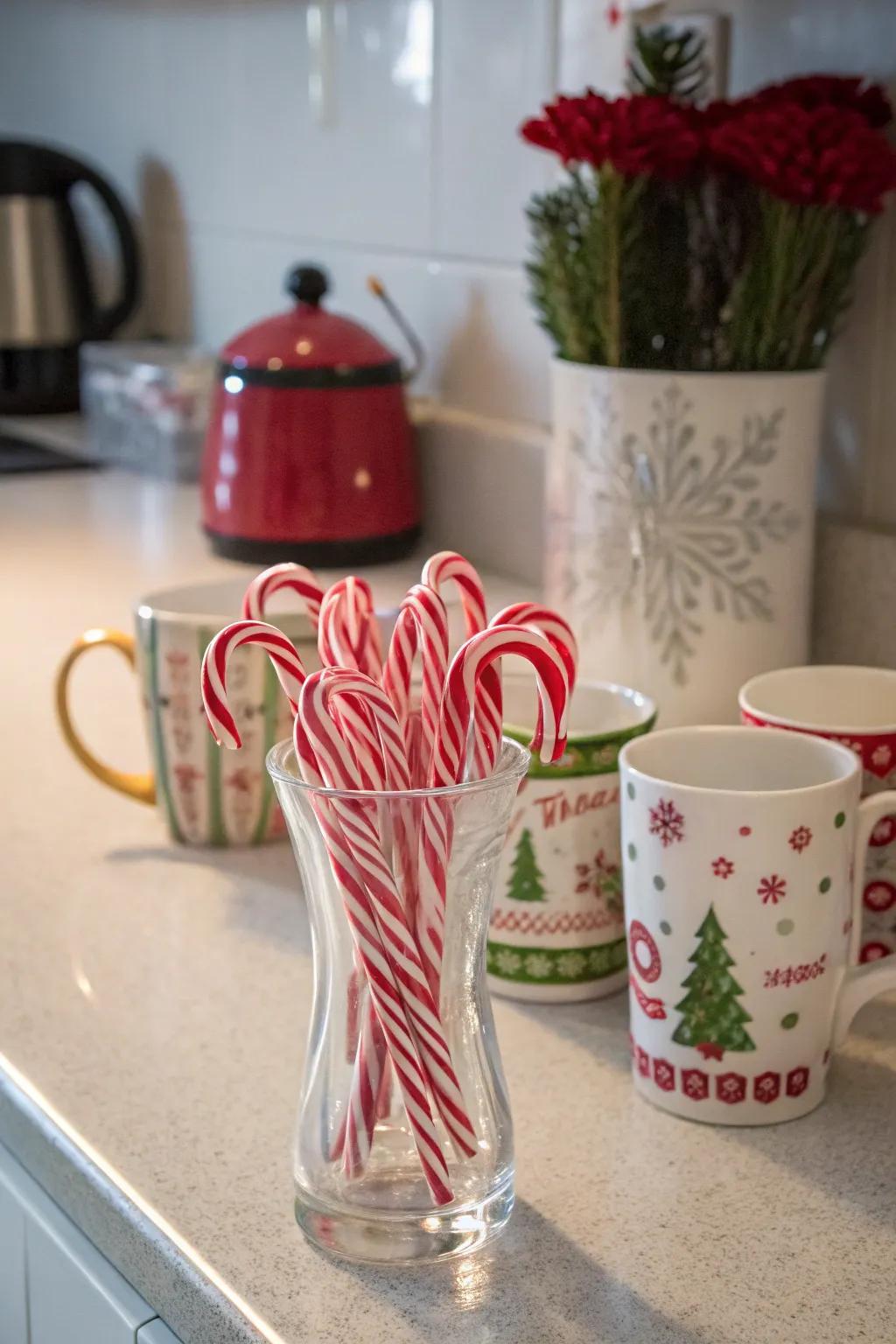 Festive and delightful: stick confections give a playful holiday touch.