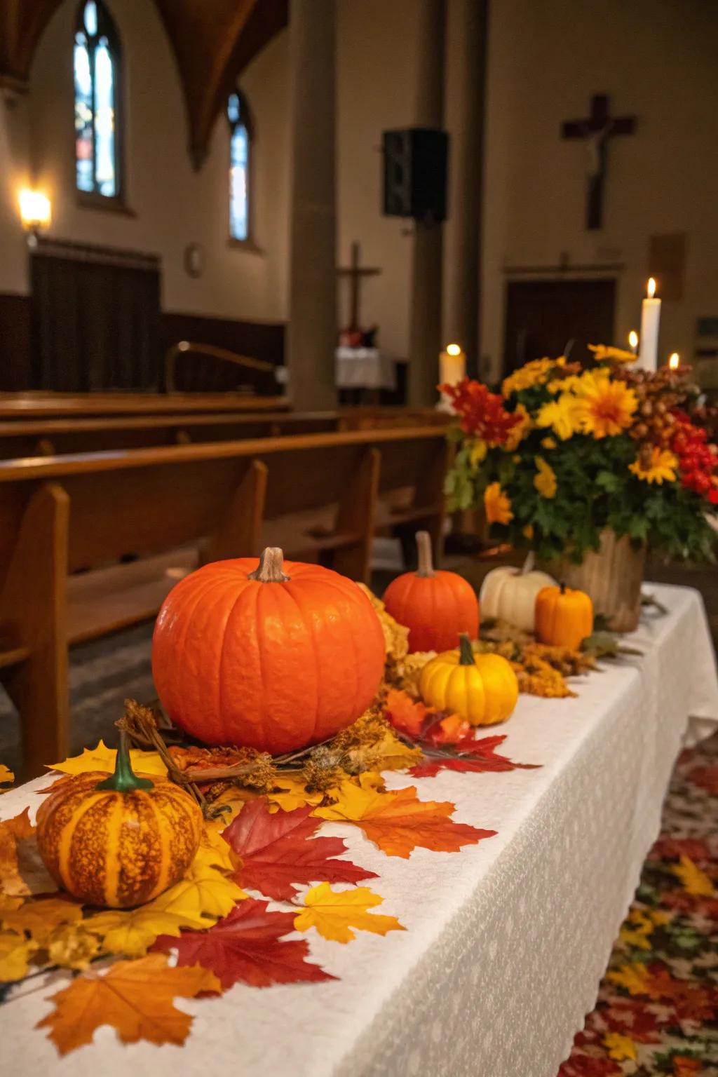 Seasonal themes bring a celebratory air to church tables.