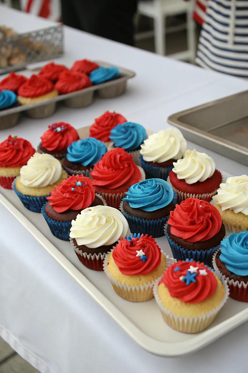 Colorful cupcakes sweeten the celebration.