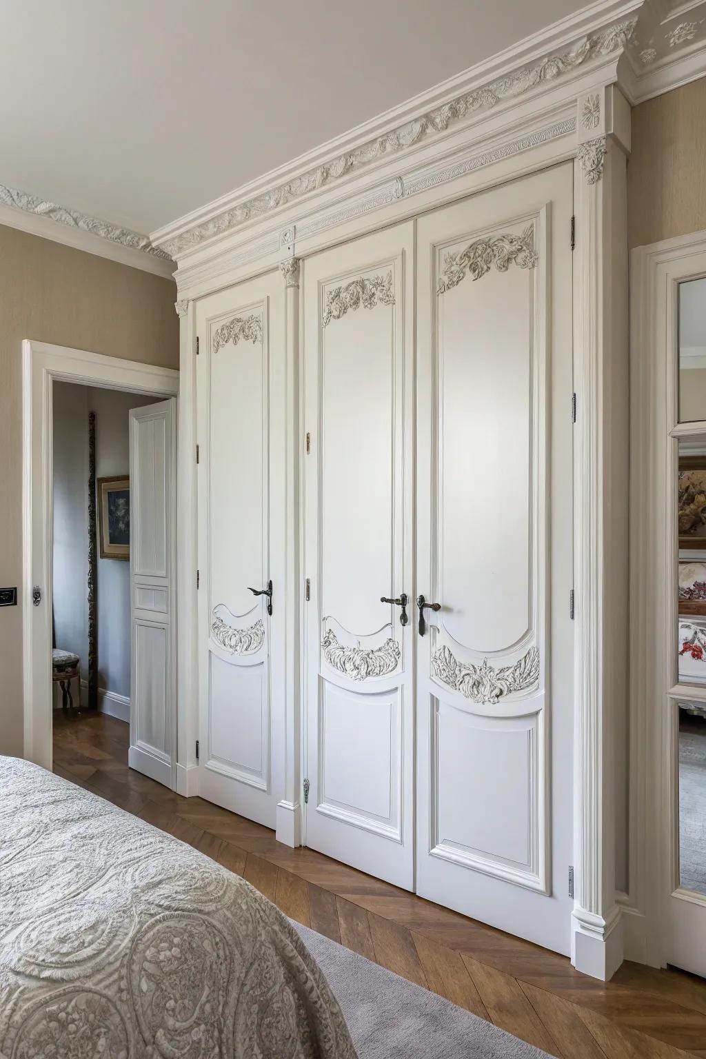 French doors introduce refined elegance into any bedroom.