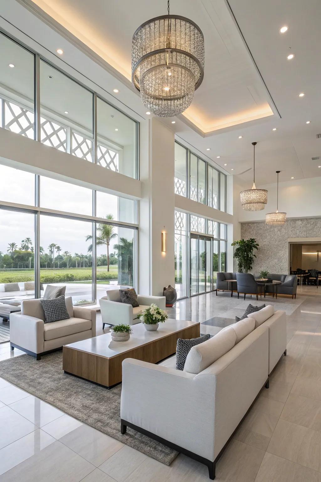 Modern simplicity with elegant furniture in a clubhouse.