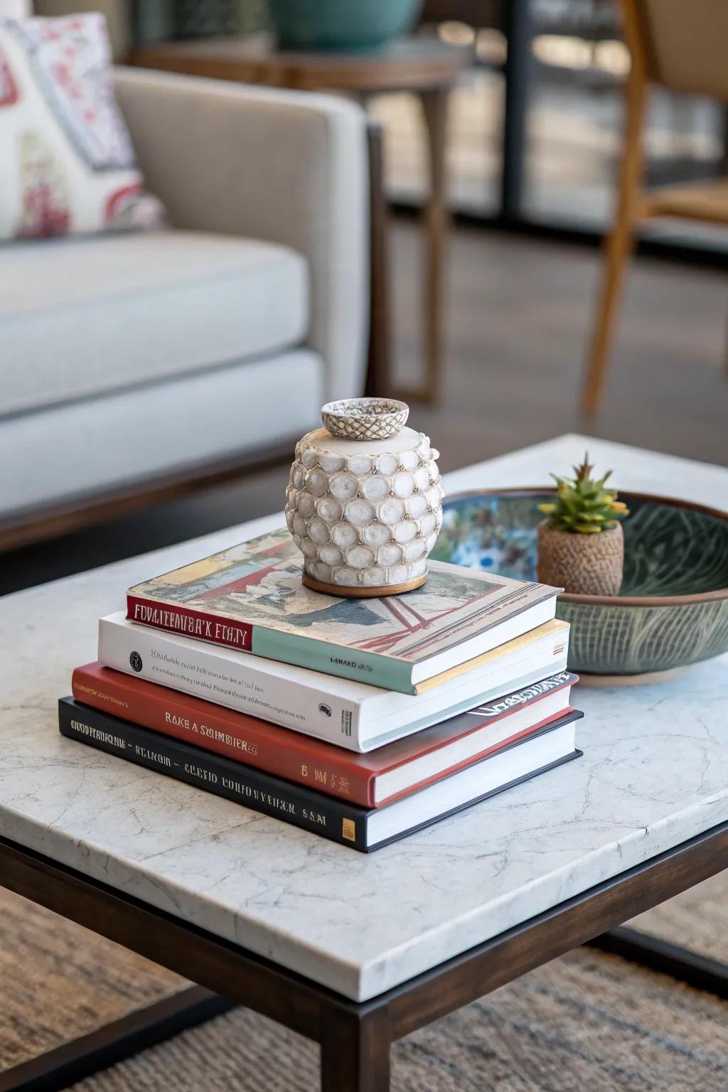 Books and magazines bring both style and substance to your coffee table.