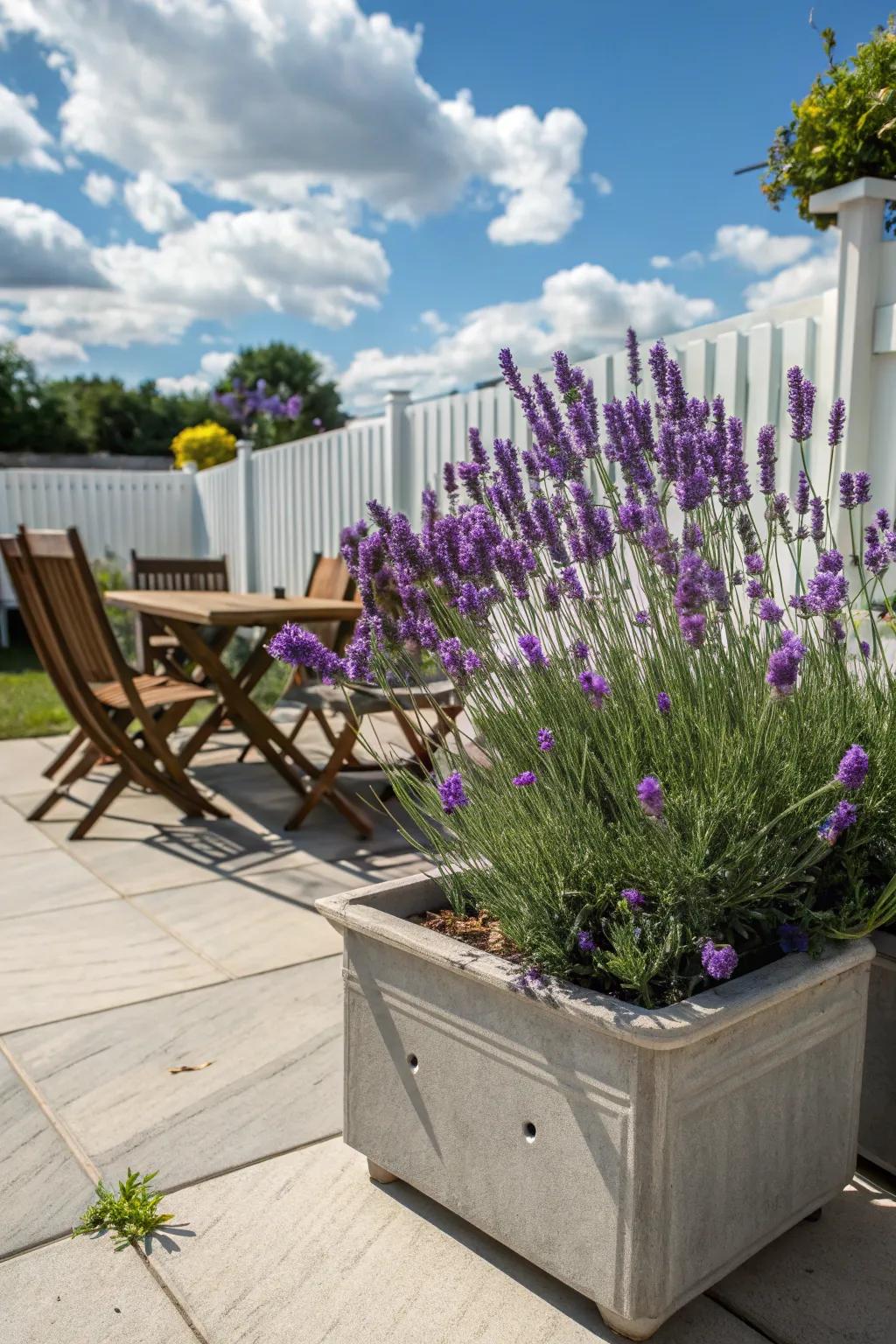 Lavender adding both fragrance and beauty to the garden.