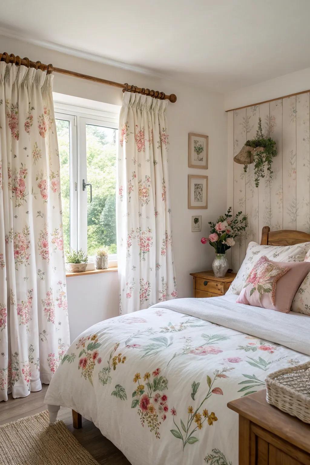 Floral designs introduce a hint of nature indoors.