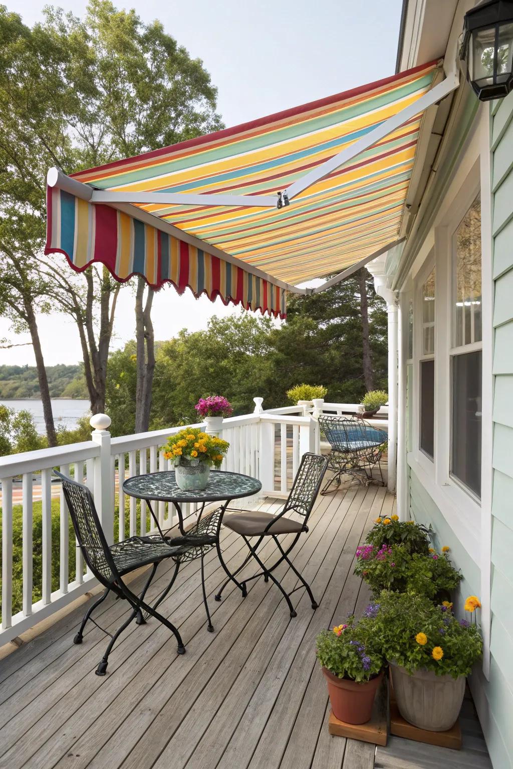 Awnings provide a versatile and economical way to cover your deck.