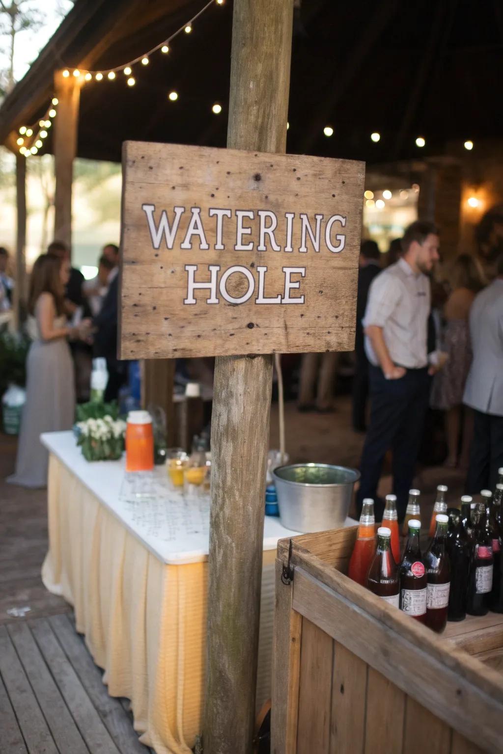 Western-inspired directionals add character and guide attendees to all the exciting areas.