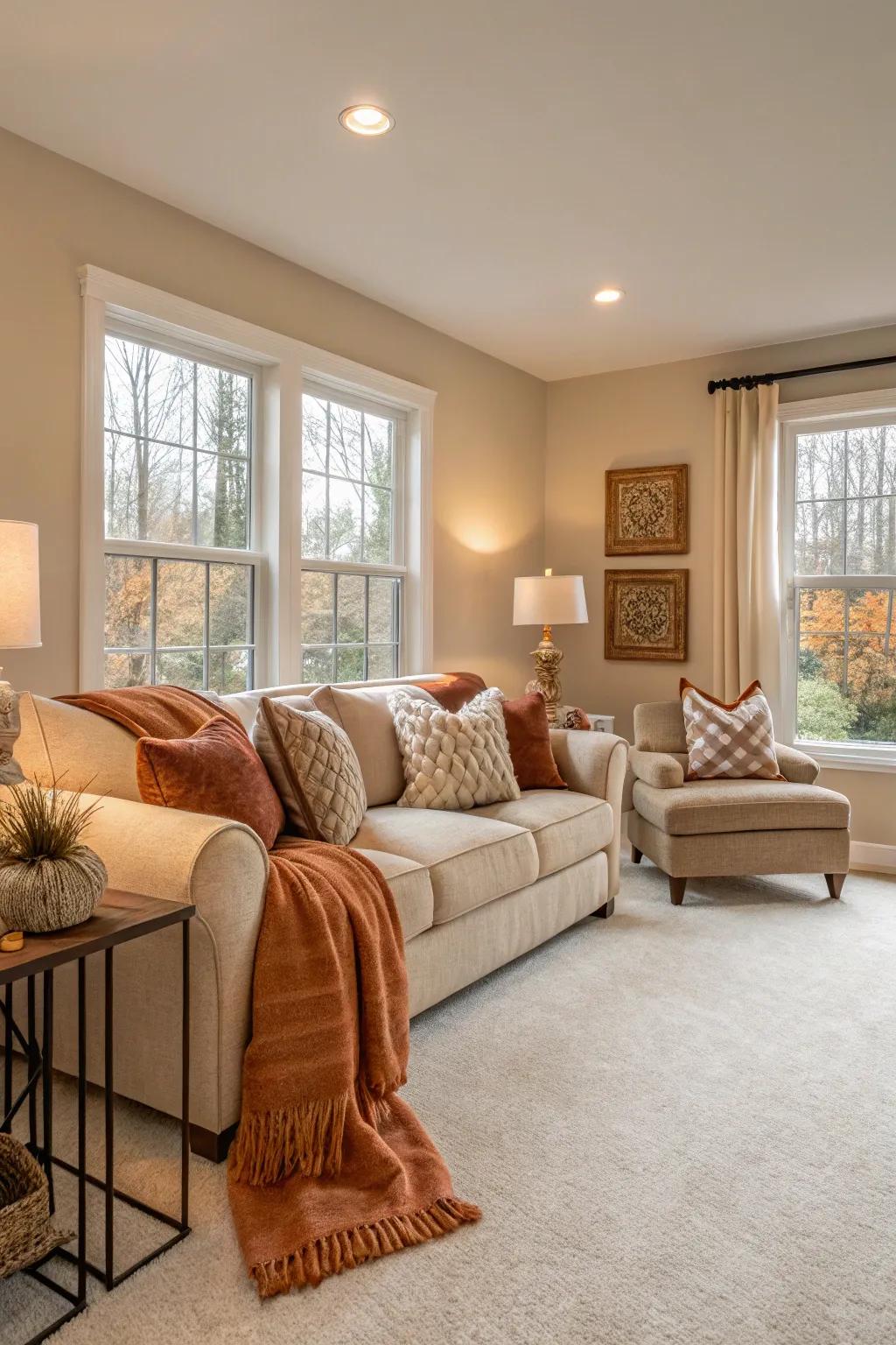 A warm color palette brings a sense of calm and coziness to your home.