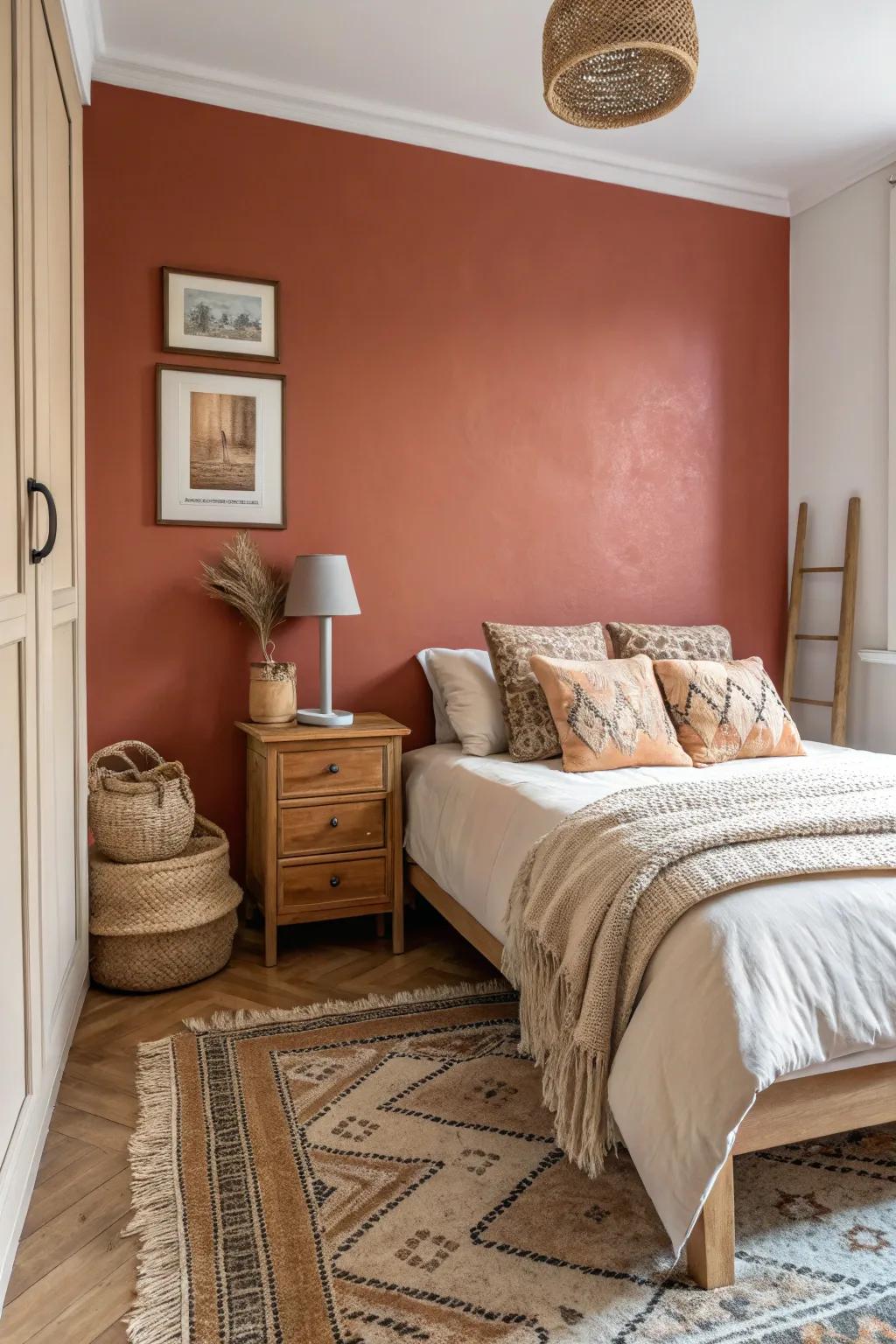 Highlight walls add character and depth to small bedrooms.
