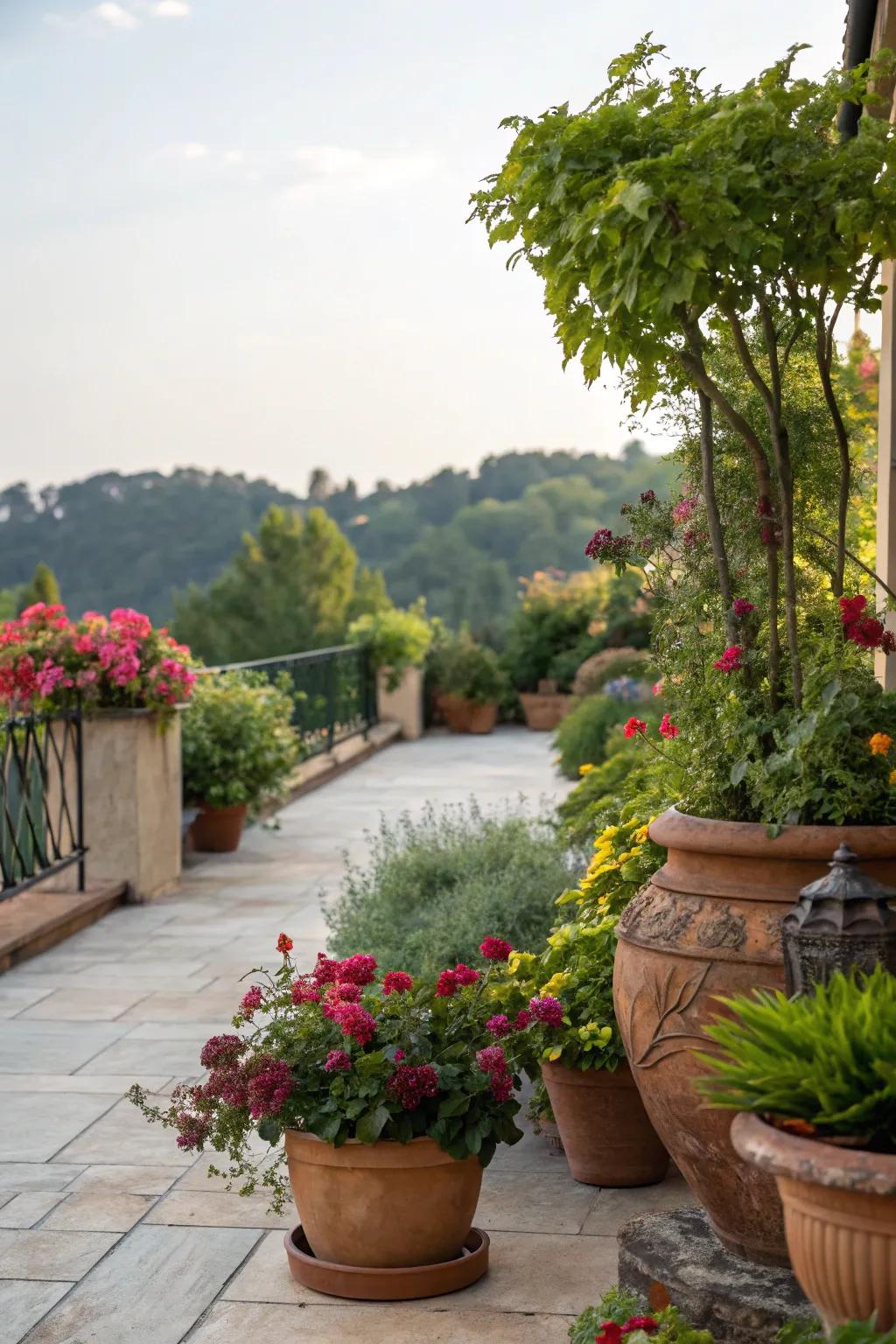 Greenery adds a natural touch to your outdoor oasis.