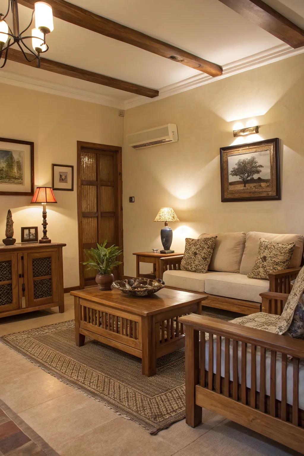 Timber components add earthy warmth.
