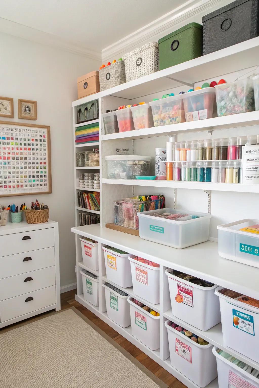 Labels make finding items quick and straightforward.