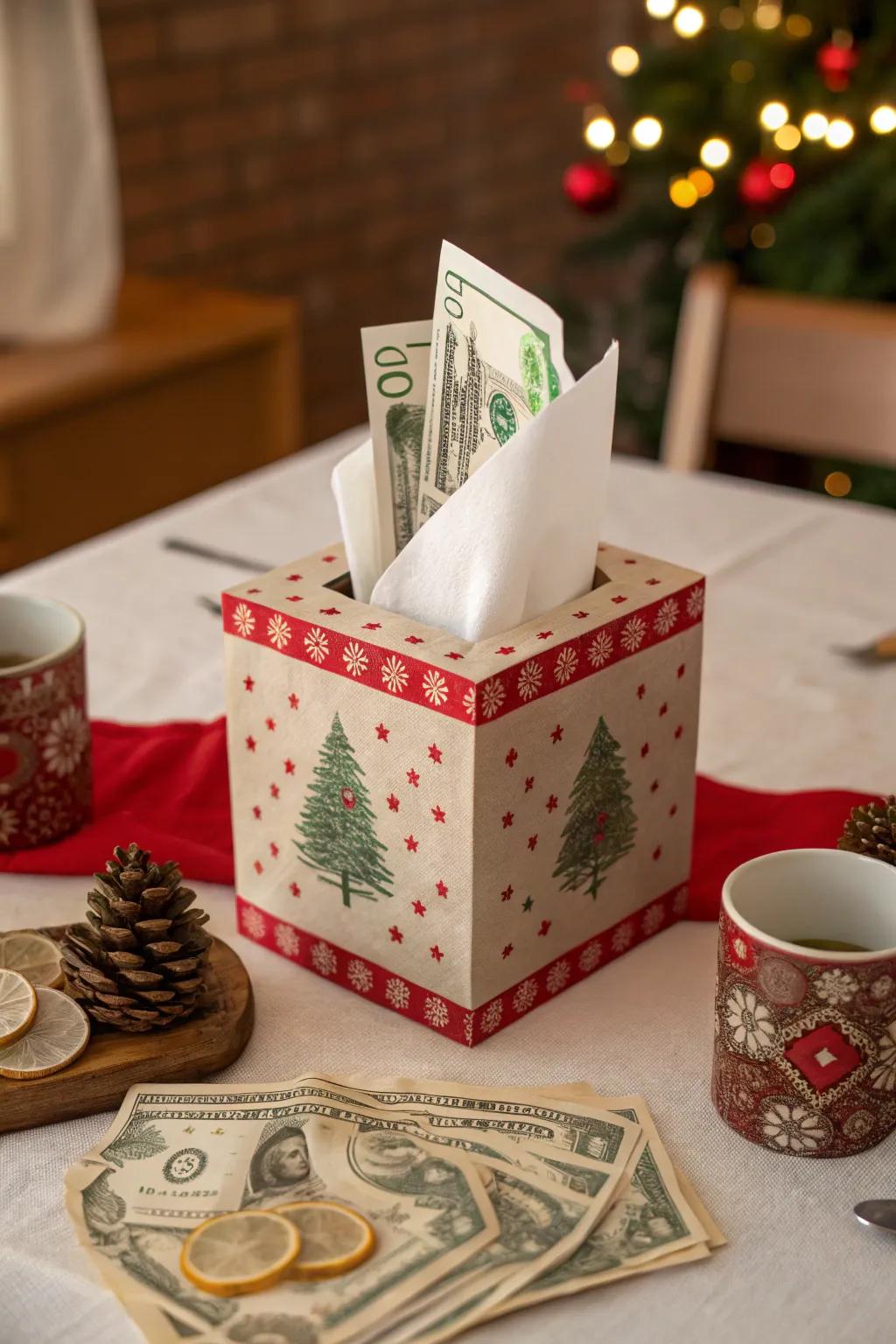 A tissue box surprise with a twist.