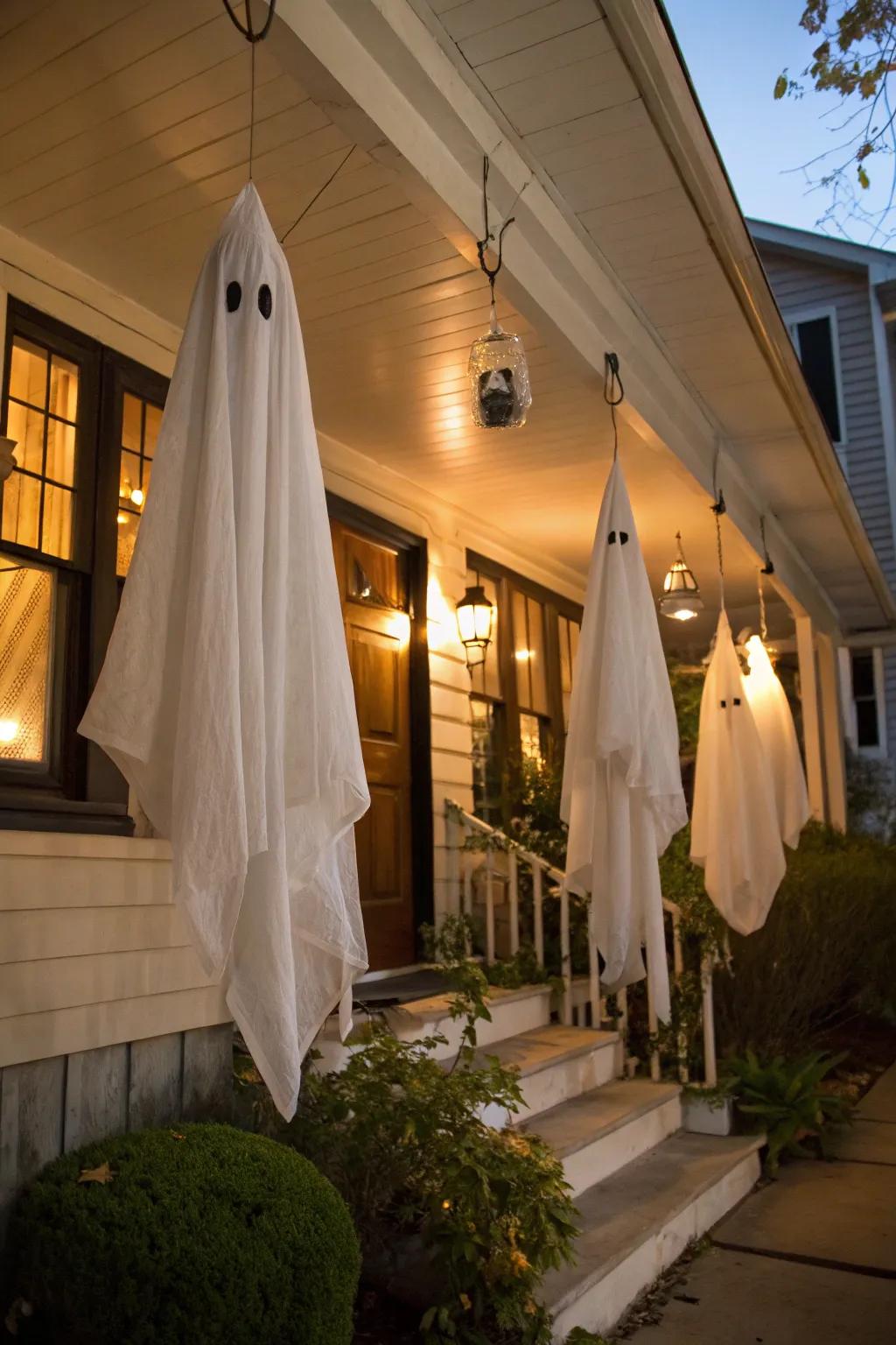 Swaying phantom figures add a spectral touch.