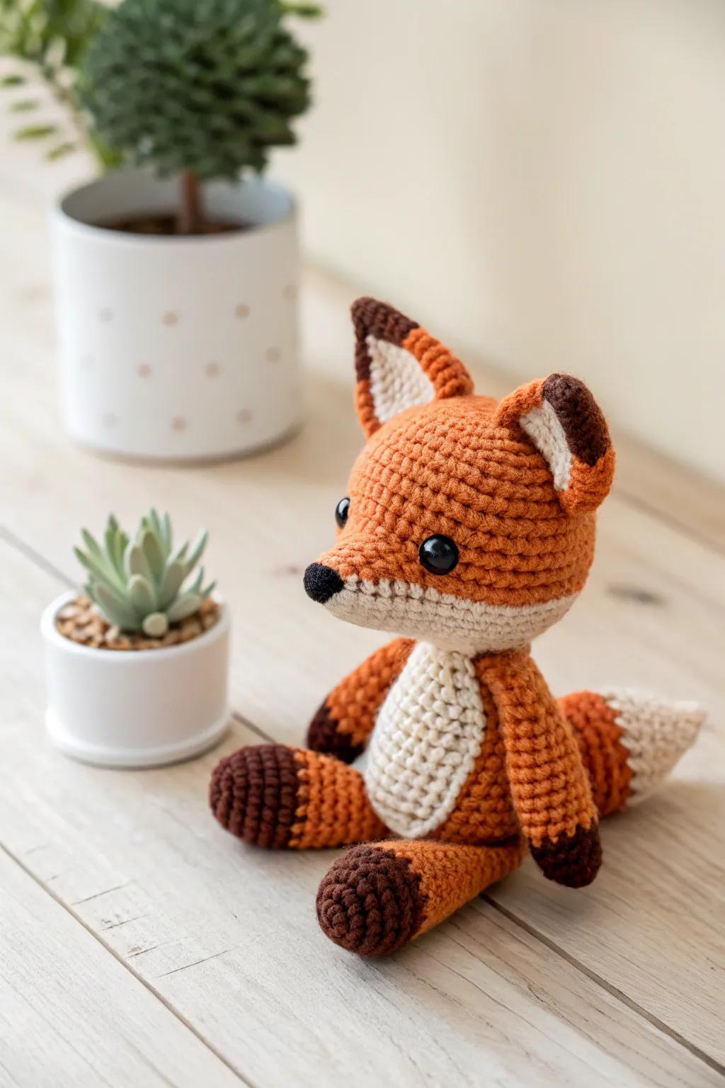 Embrace the allure of handmade softies with this charming fox friend.