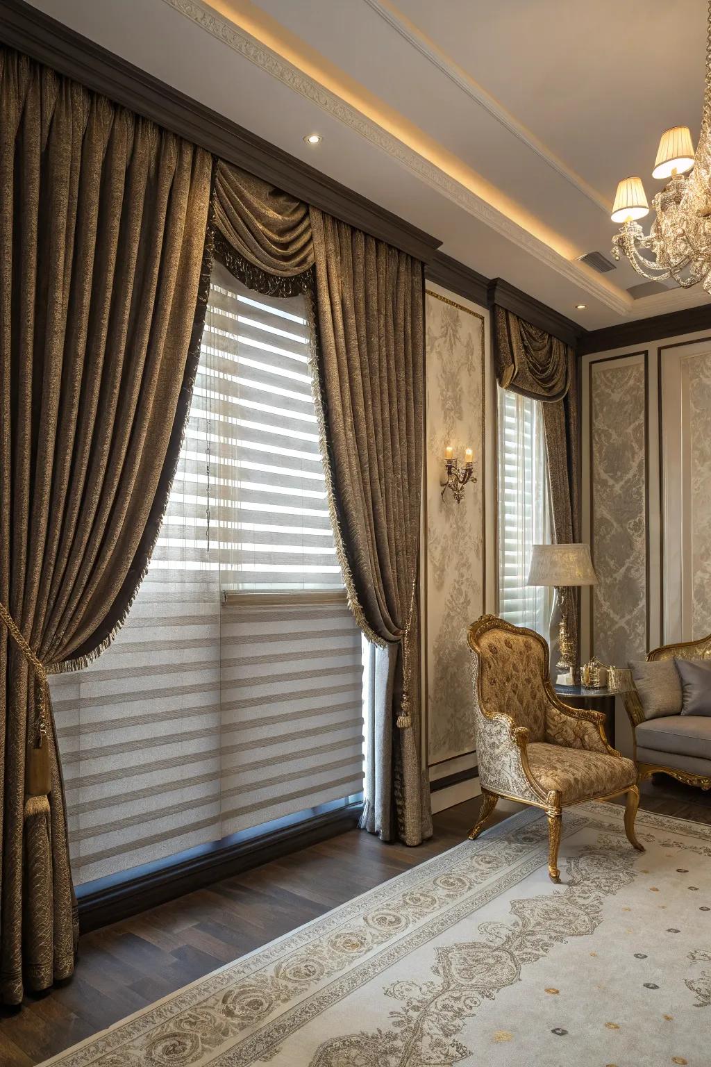 Layered materials enhance the depth and sophistication of any space.