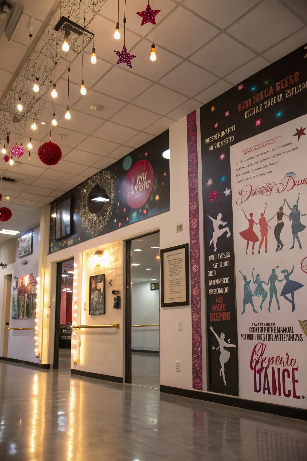 Dance-related decor introduces charm and excitement.