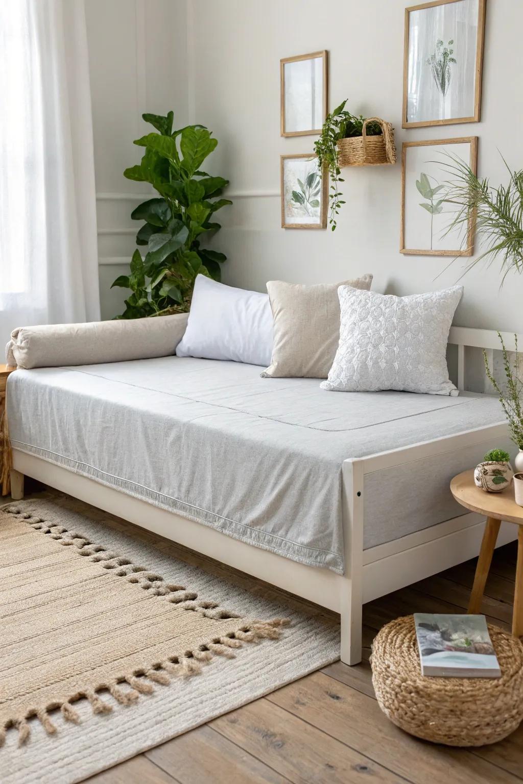 Simple daybed with muted tones