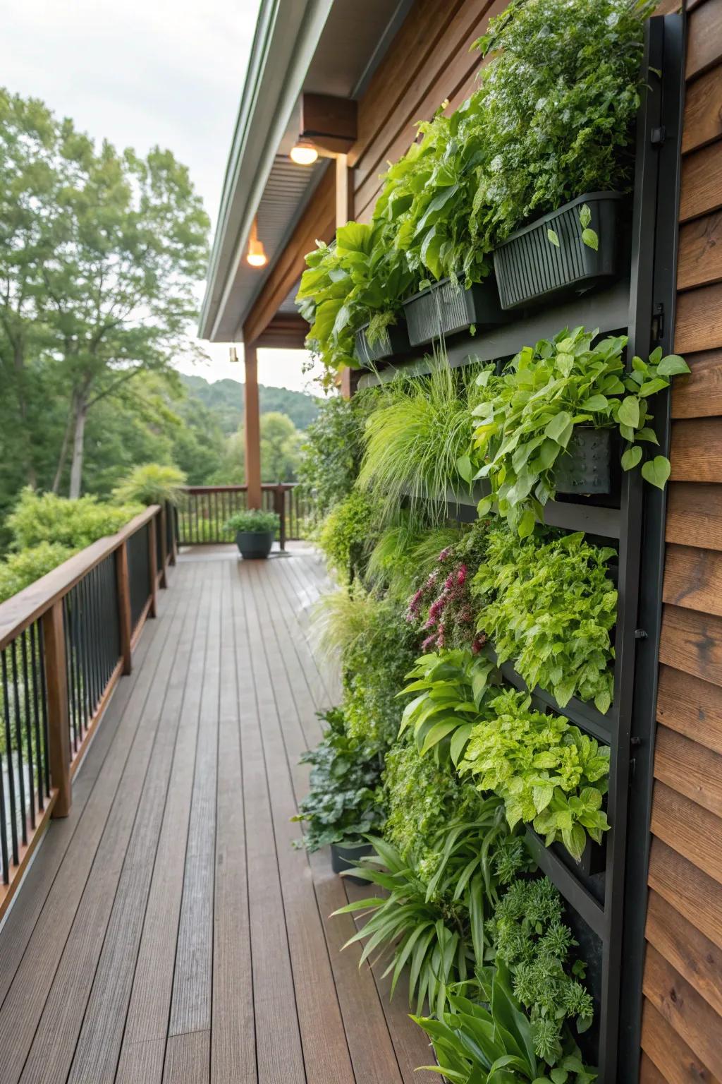 Vertical gardening maximizes greenery in compact spaces.
