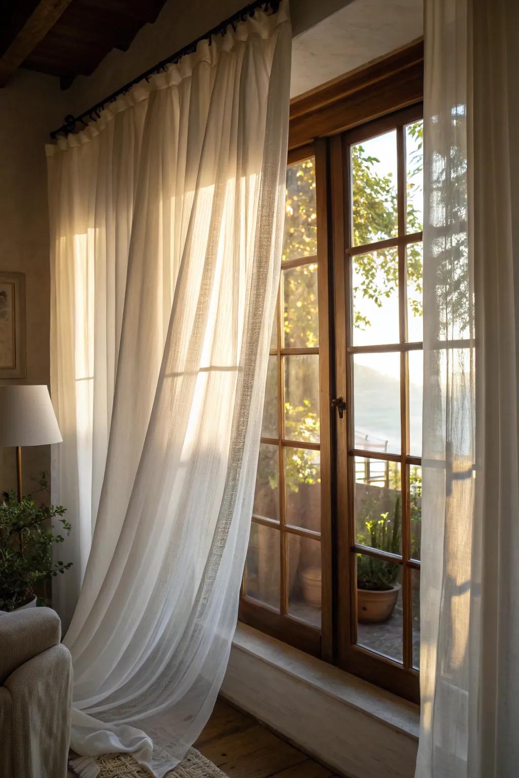 Light filtering panels ensure confidentiality while preserving a luminous and airy atmosphere.