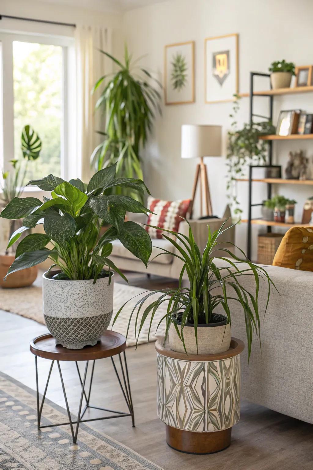 Indoor plants add energy and a splash of green to your decor.
