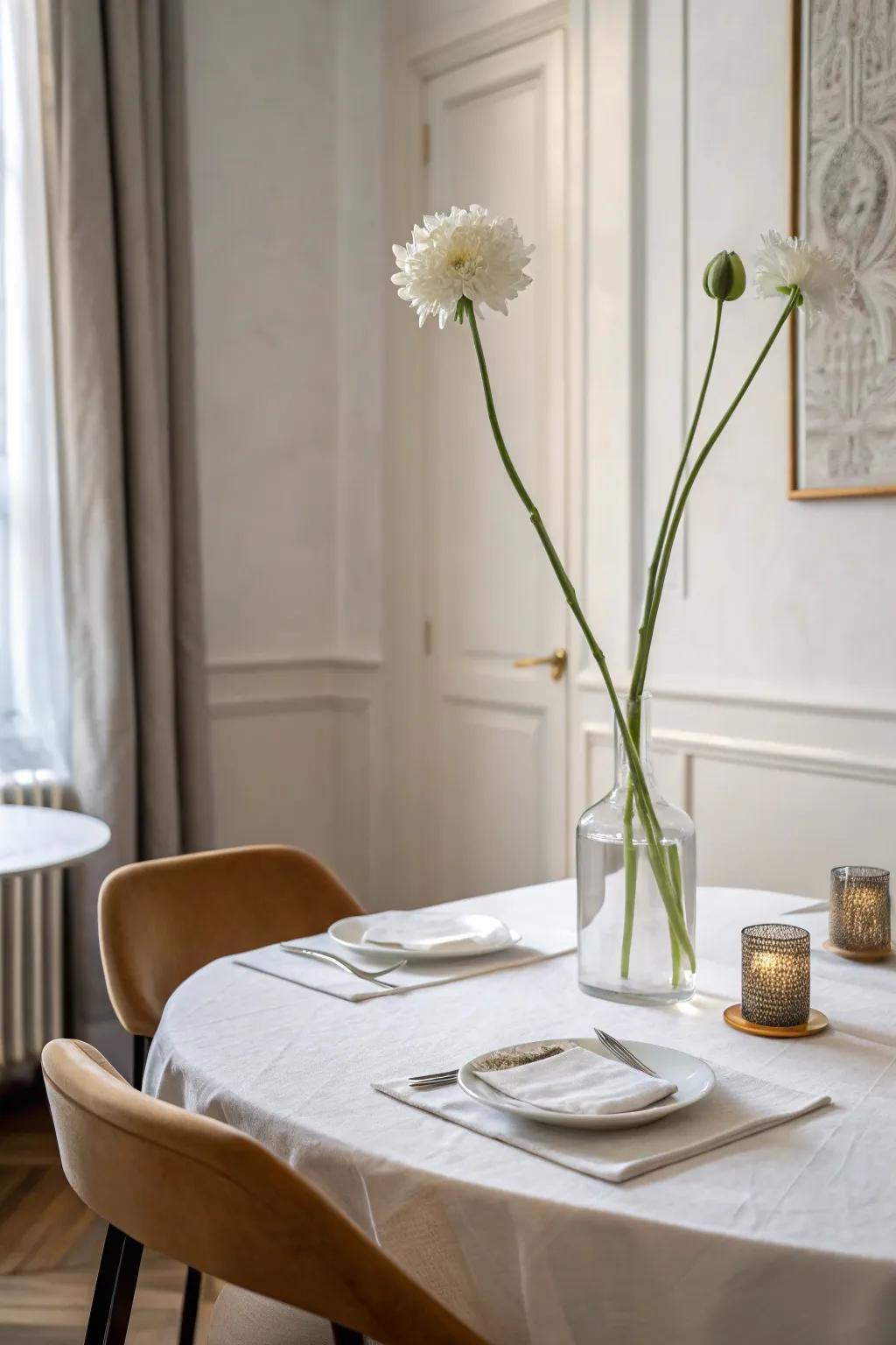 Simple elegance: A lone blossom can speak volumes.