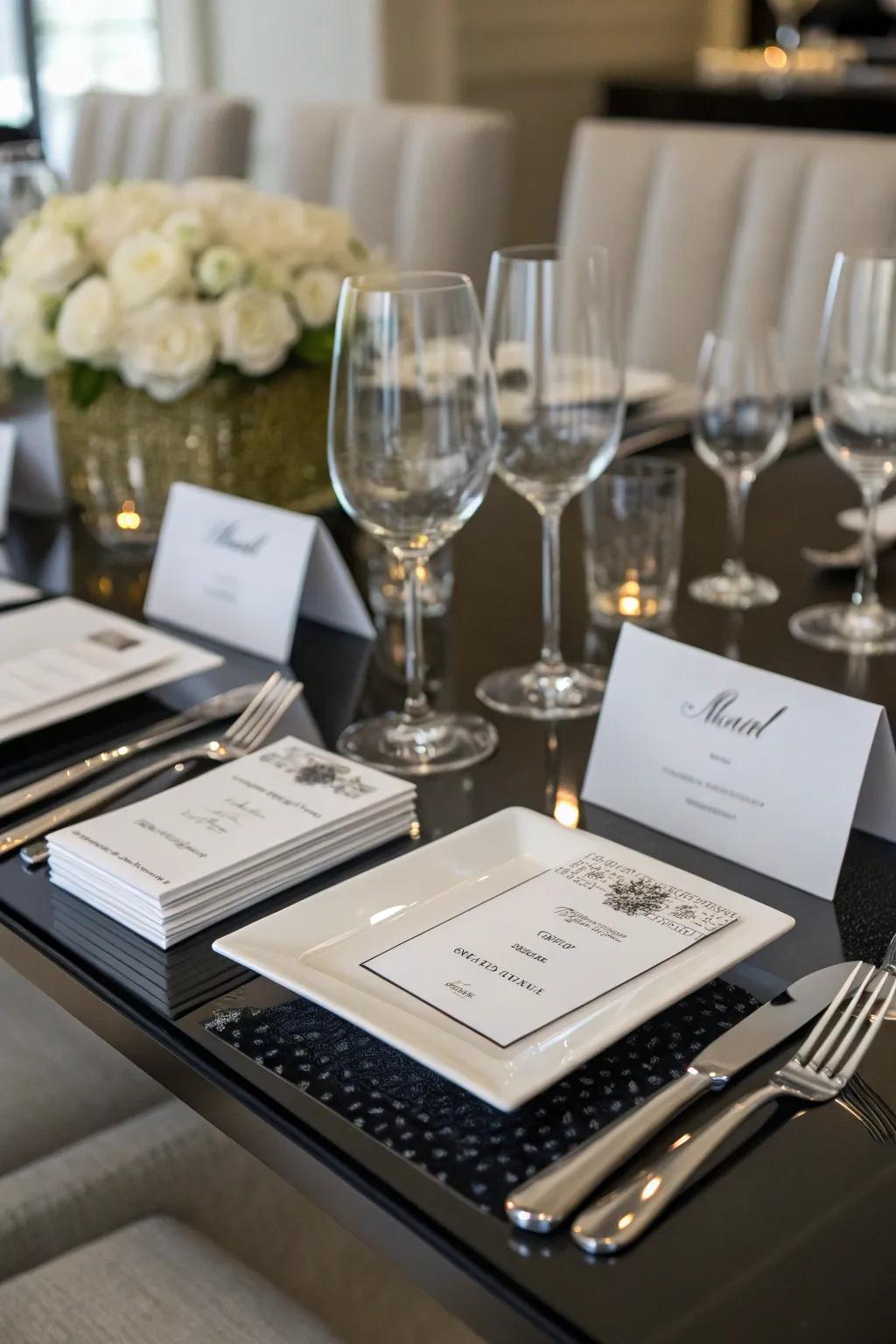 Understated monochrome brings elegance to any setting.