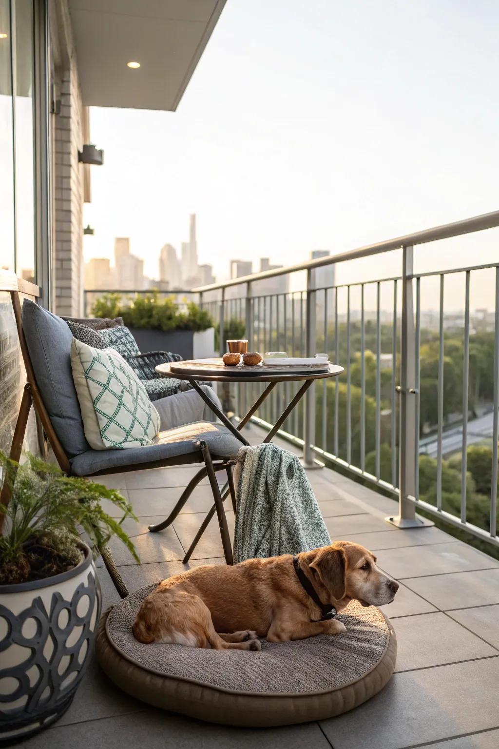 Pet-friendly furnishings guarantee comfort for both owners and their dogs.