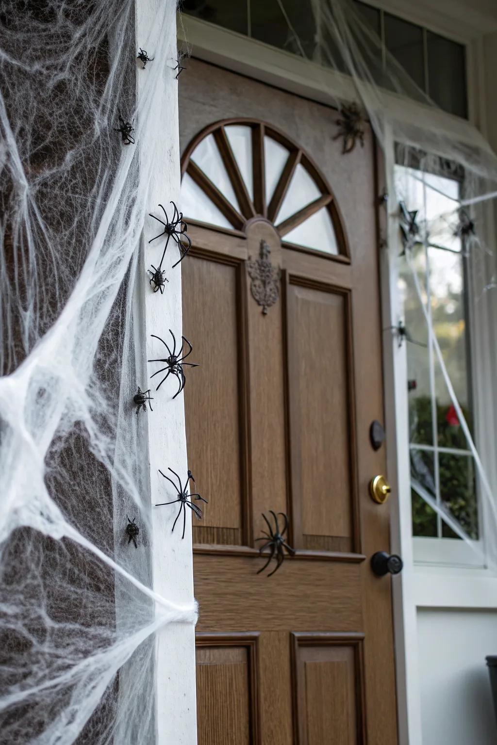 A creepy webbed entry perfect for Halloween.