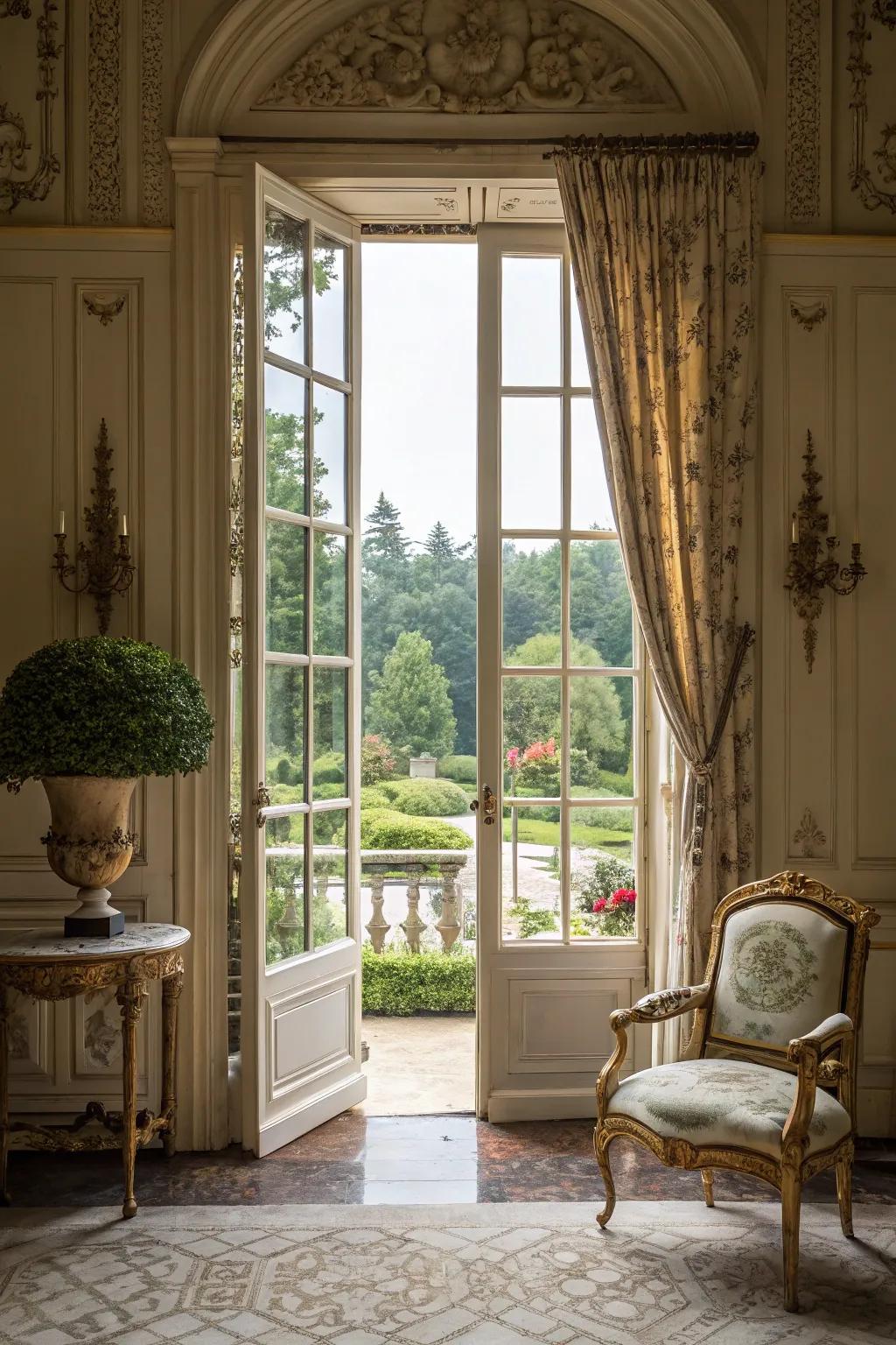 Incorporate timeless elegance with French doors.