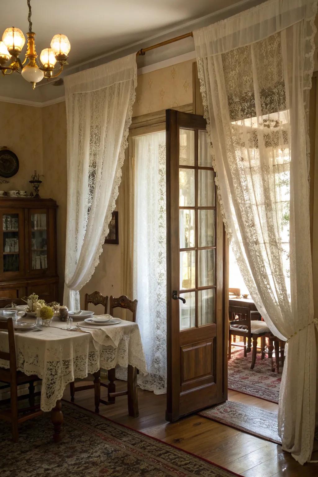 Weavework drapes contribute ageless elegance to dining spaces.