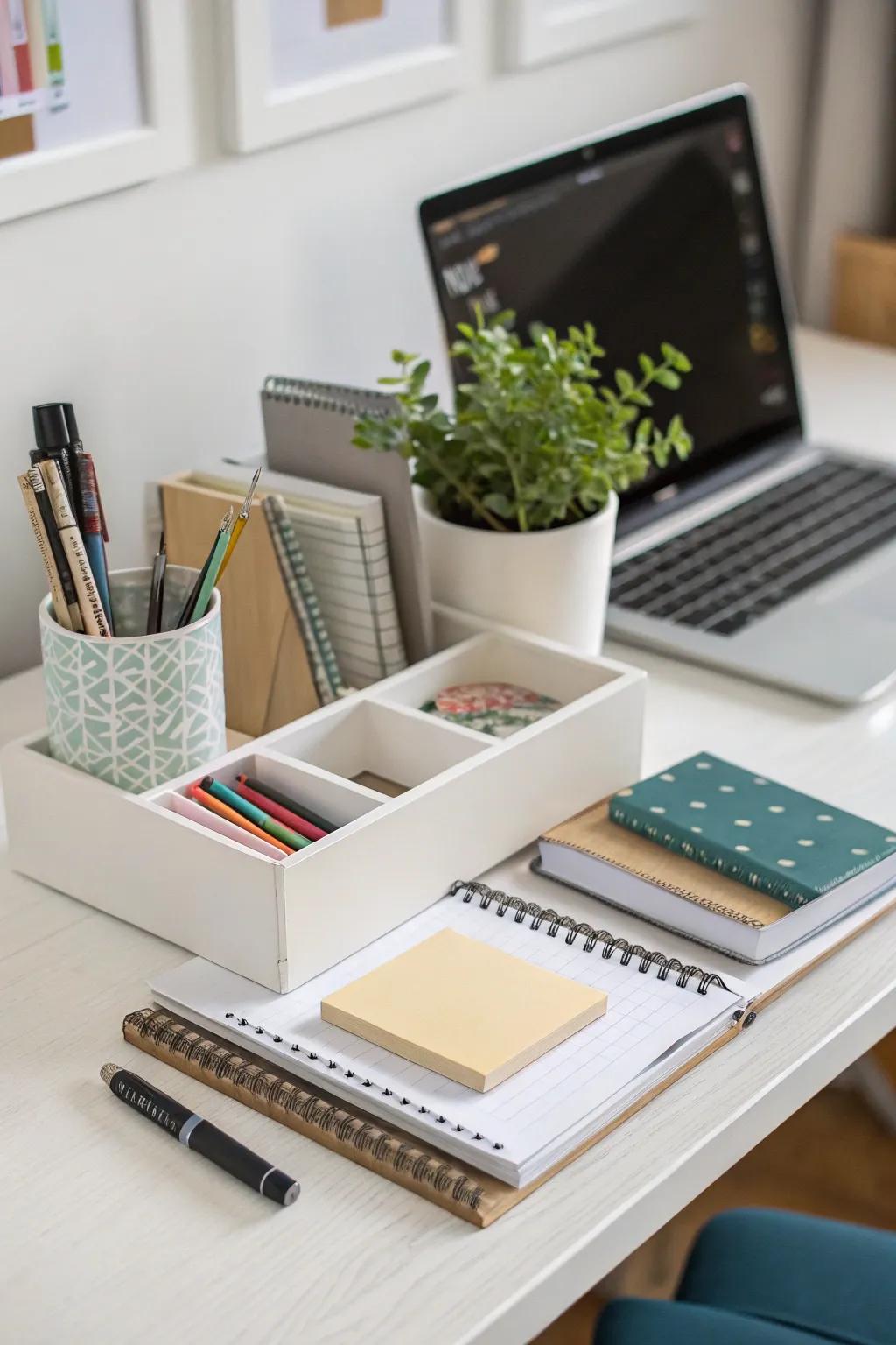 A clean desk helps you stay focused and productive.