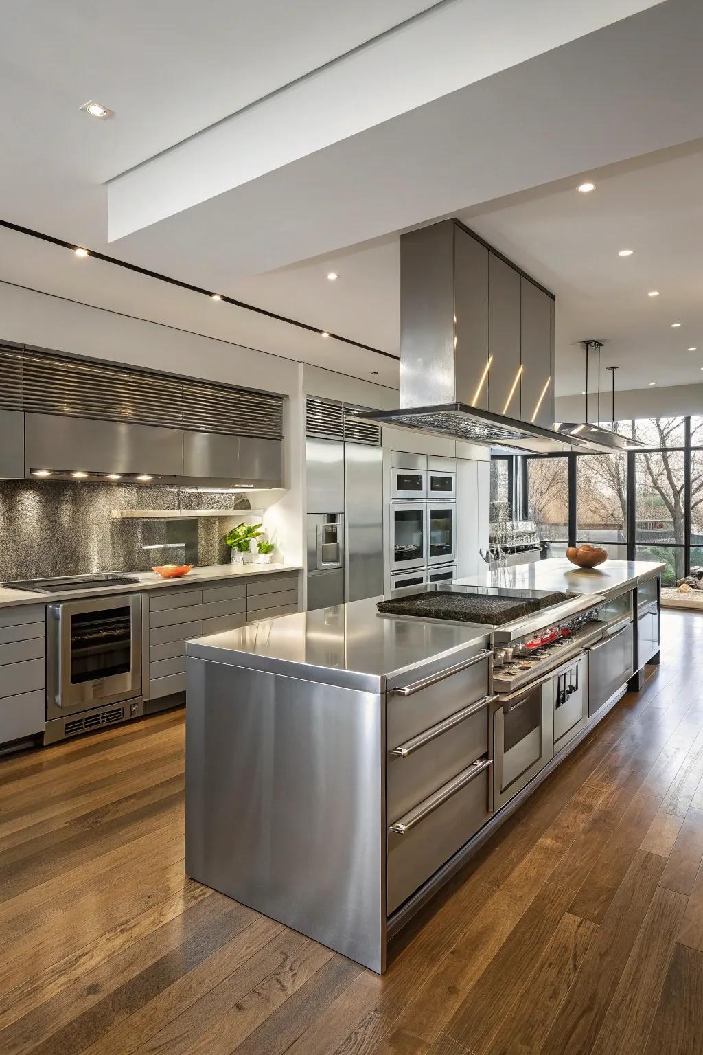 A dual island cooking space that unifies practicality and style.