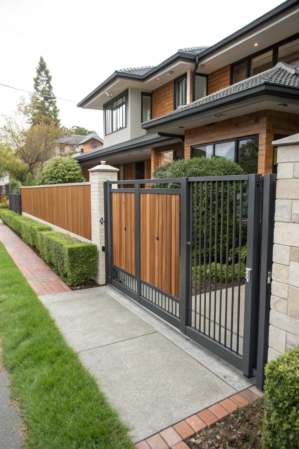 An impressive combined material gate that captures attention with its distinctive design.