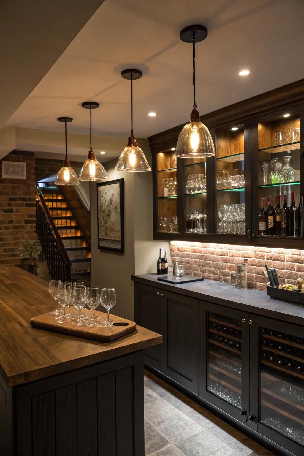 Lighting establishes the perfect ambiance for your dry bar.