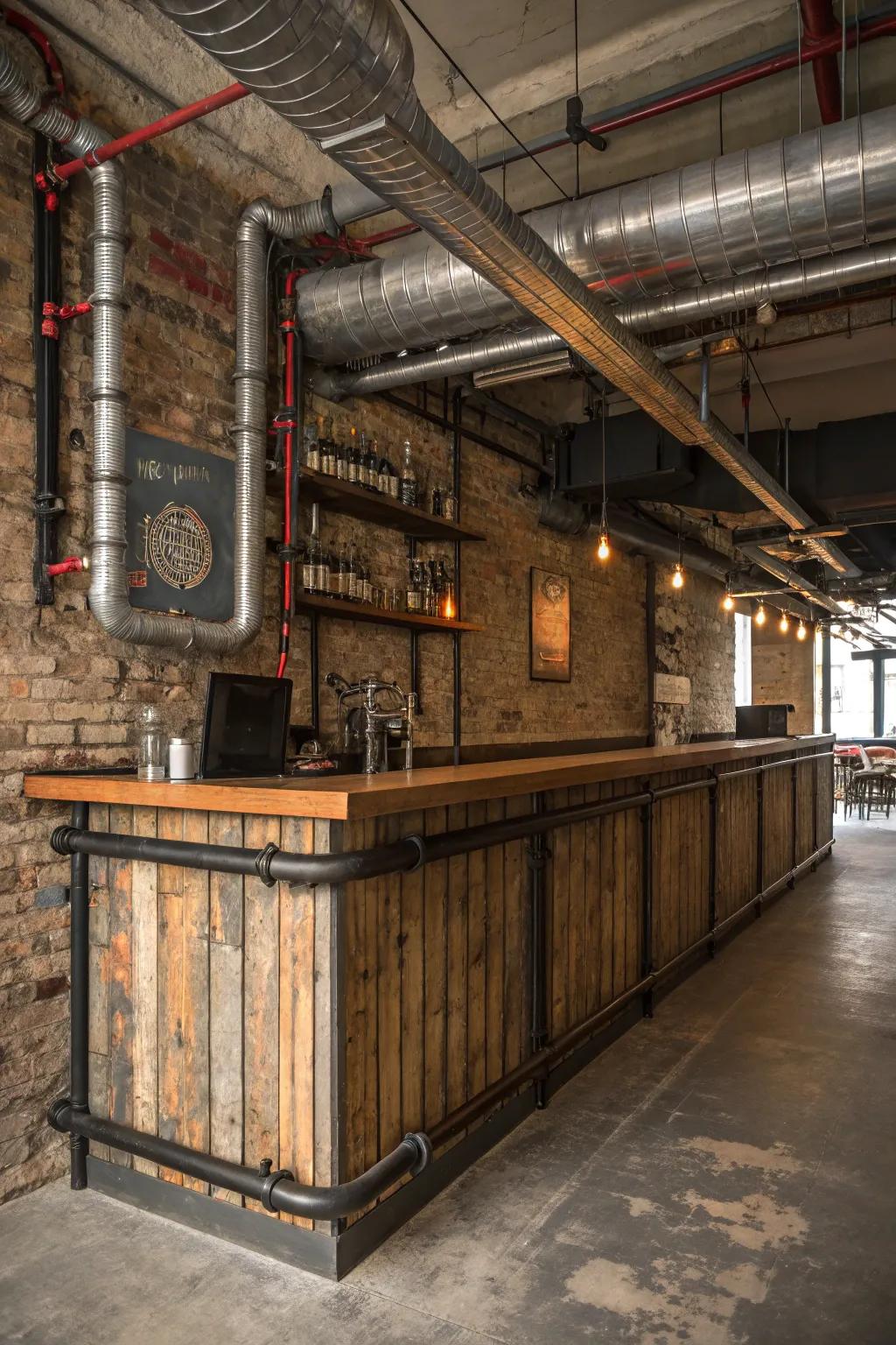 Metropolitan vibe for a memorable home bar expression.