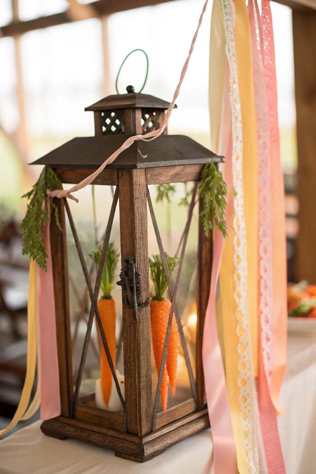 Carrots introduce a lively spin to Easter lanterns.