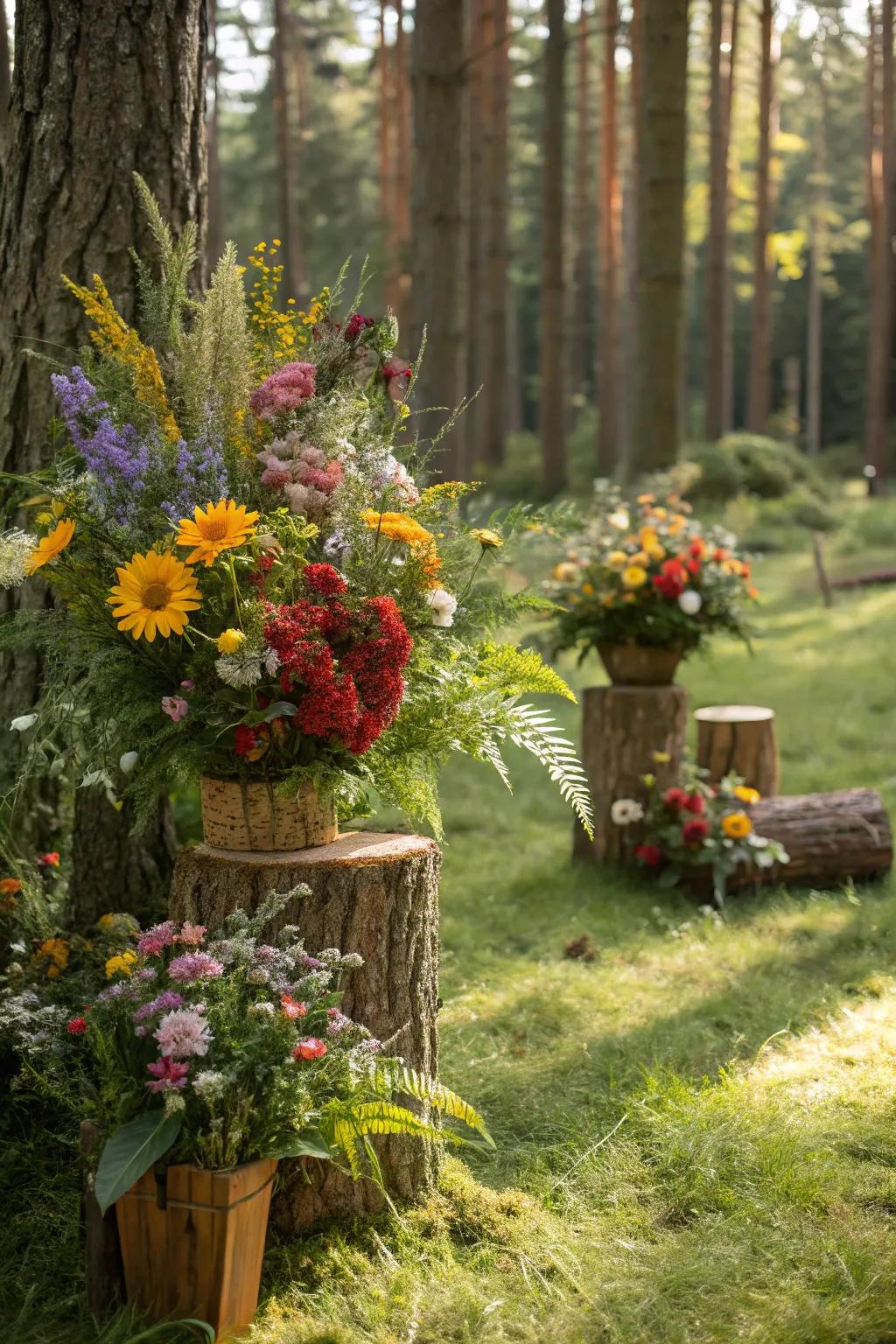 Vibrant wildflowers inject a burst of magic into your enchanted forest gathering.