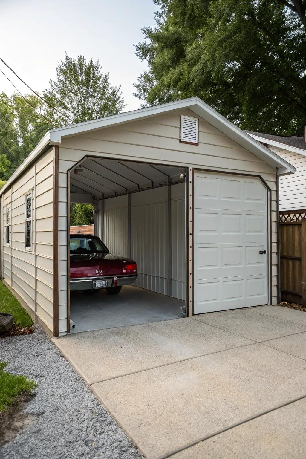Convert your carport into a secure, garage-style enclosure.
