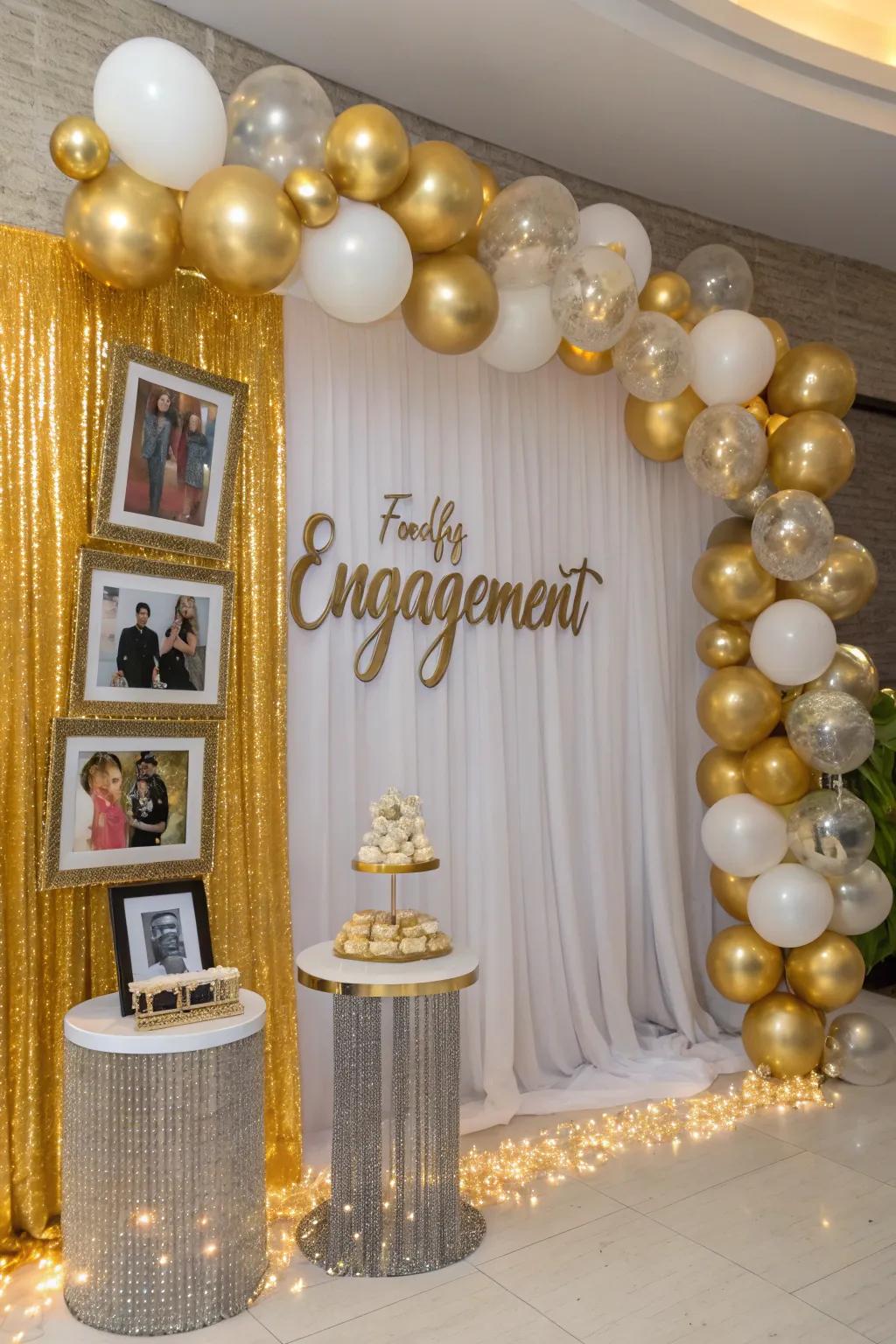Sophisticated gleaming accents introduce a sparkle to your celebration.