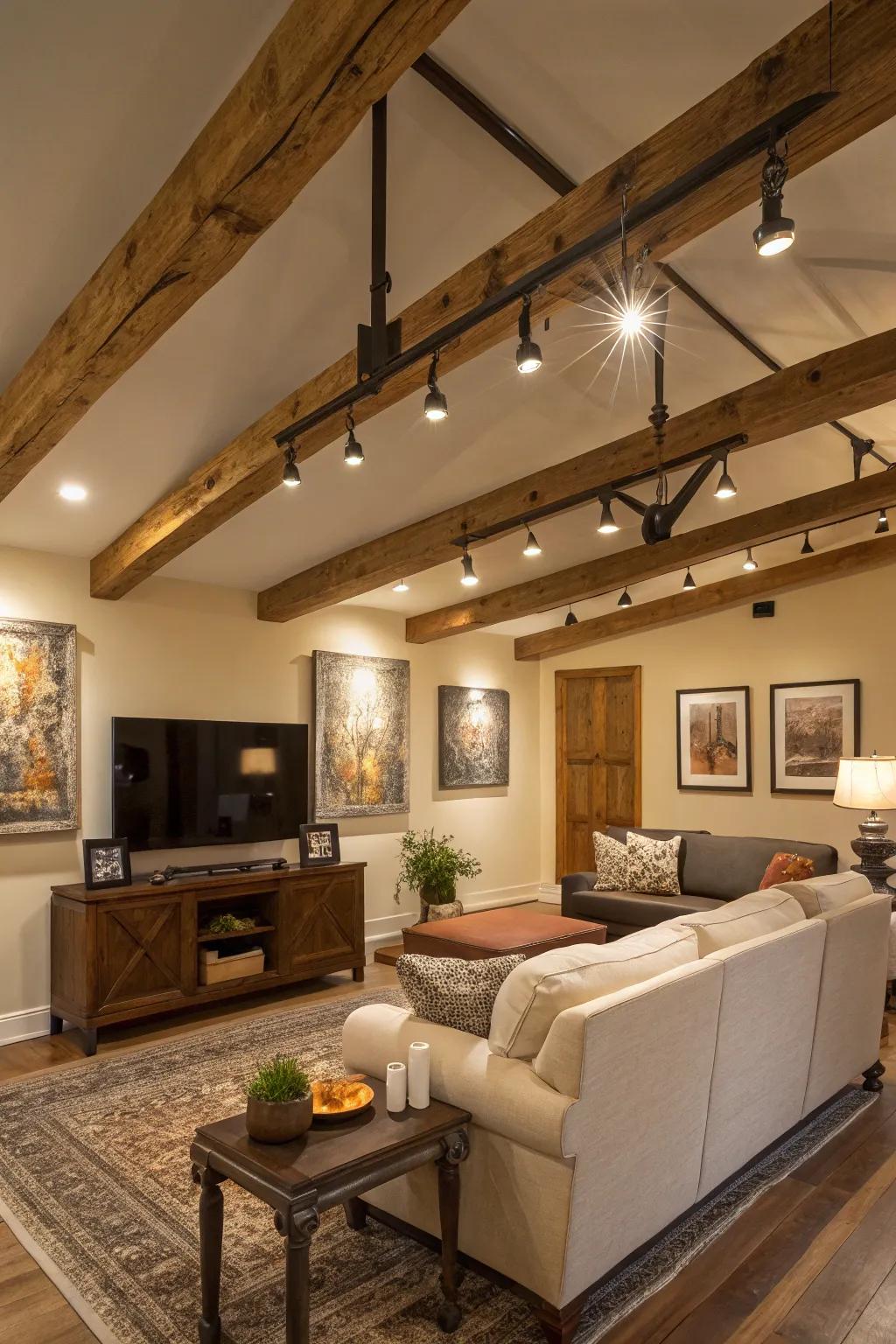 Adaptable track lighting for vibrant spaces.