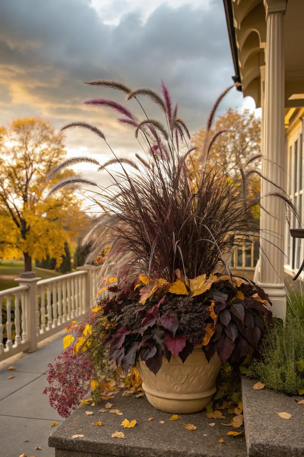 Sophisticated plum shades introduce richness to autumn displays.