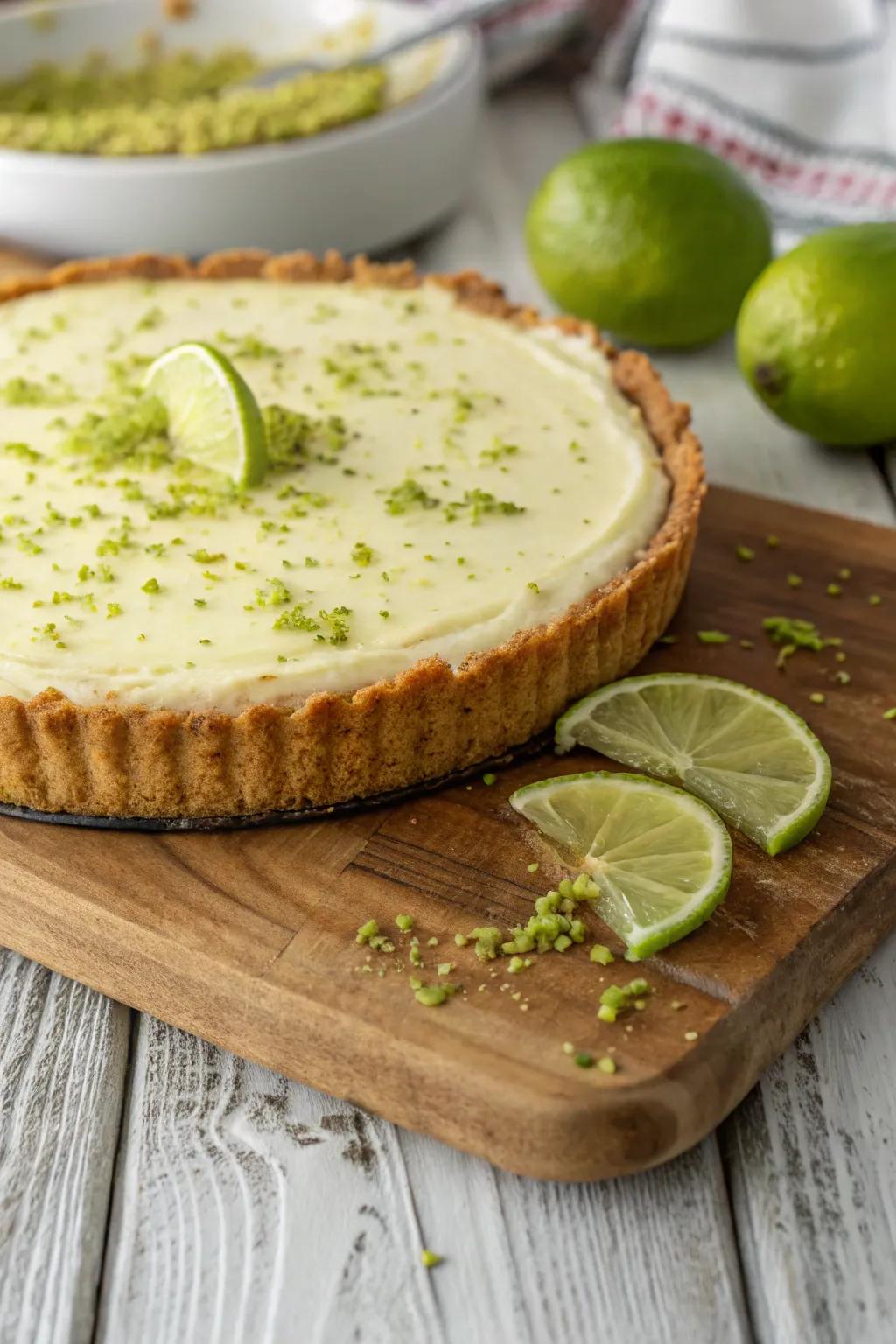 Lime zest provides this dessert a lively and aromatic finish.