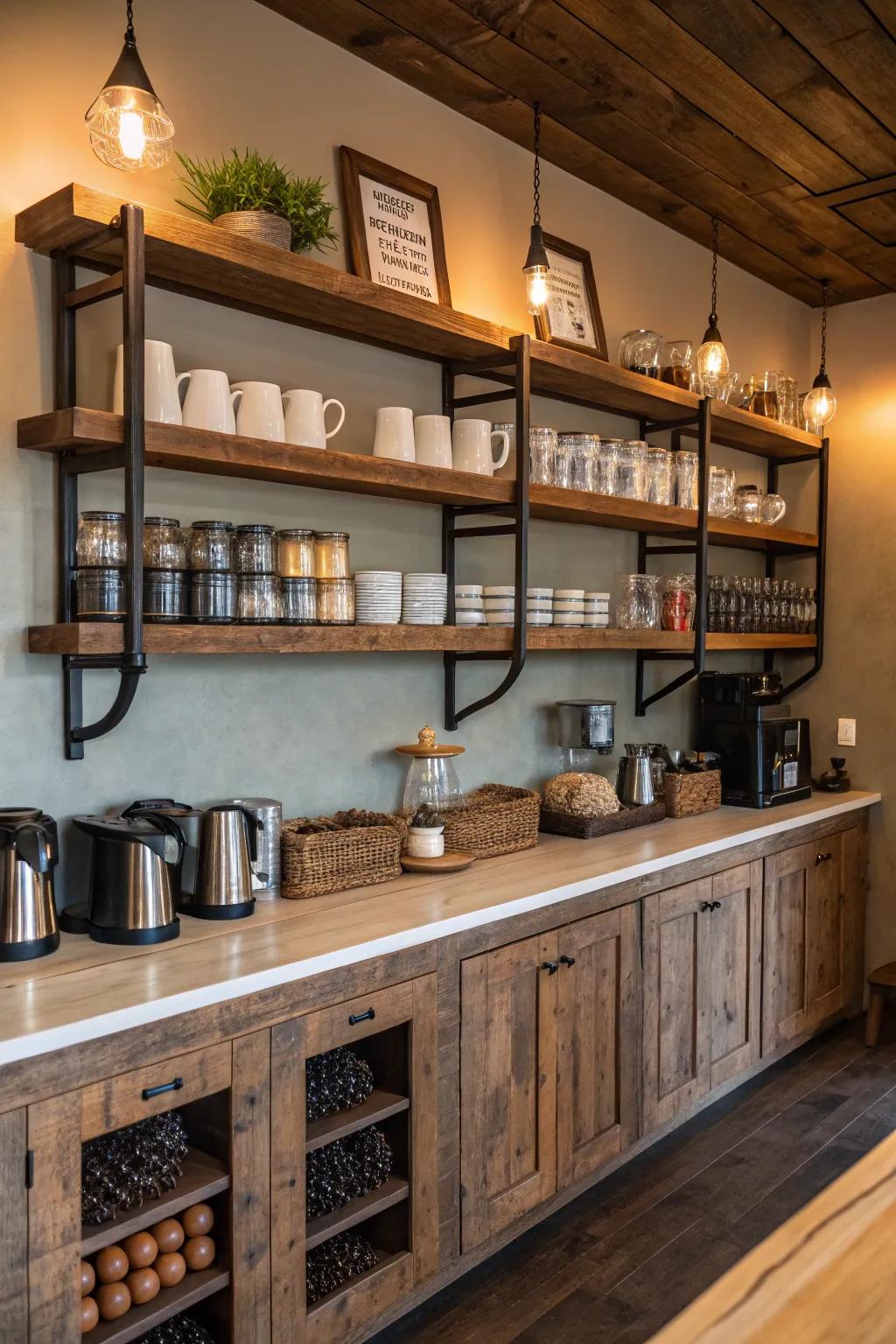 Open panels for a practical and stylish aesthetic.