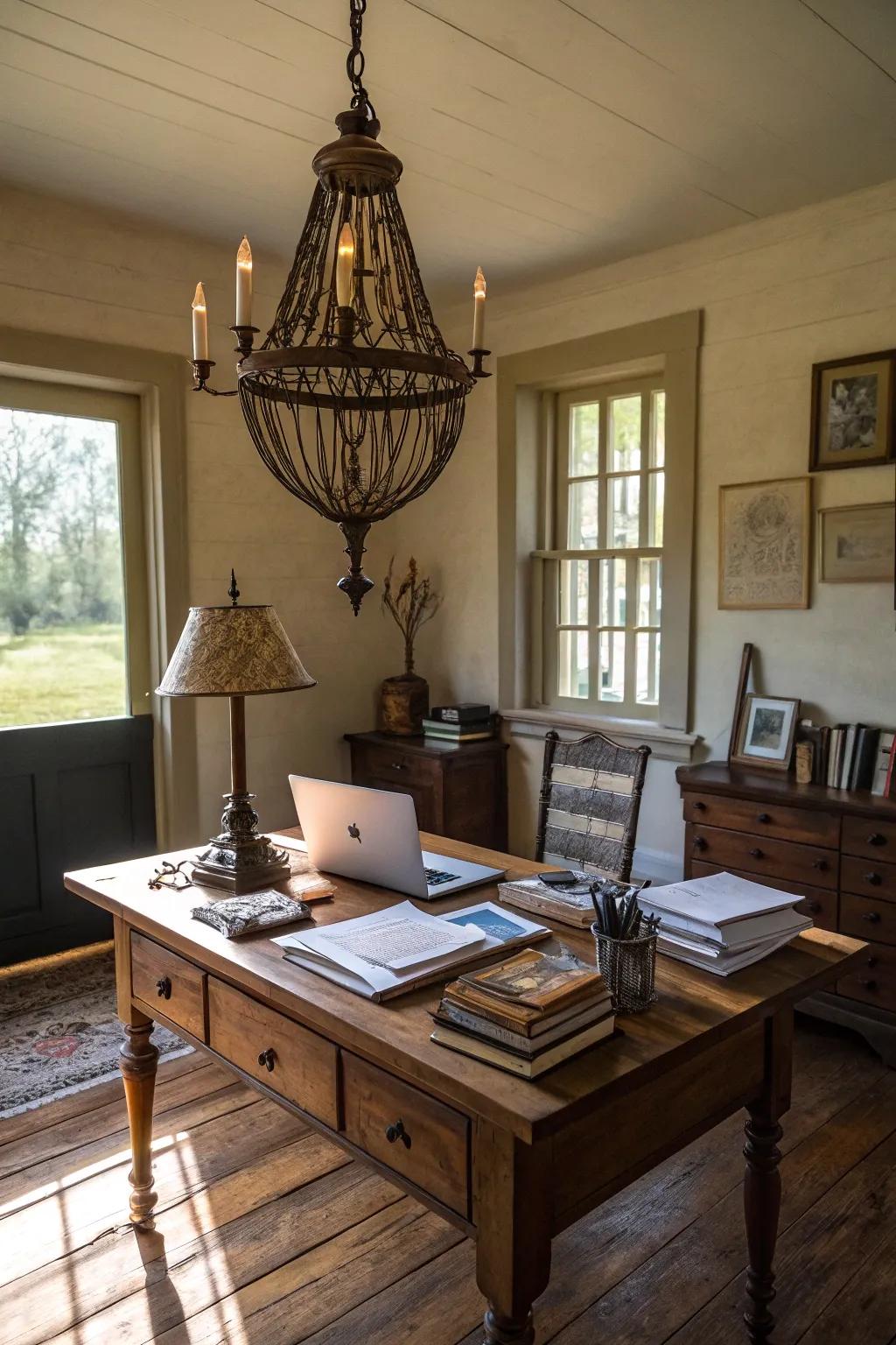 Pastoral illumination cultivates a warm ambiance.